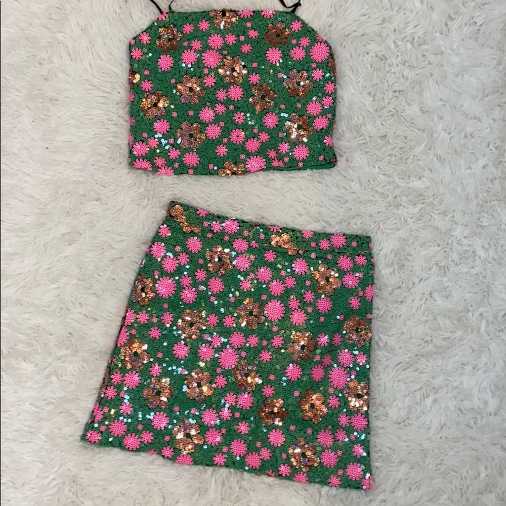 Topshop sequence top and skirt set